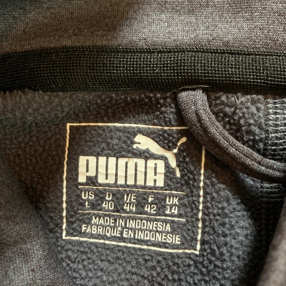 Puma asymmetrical zip front sweatshirt sz L - Picture 3 of 5